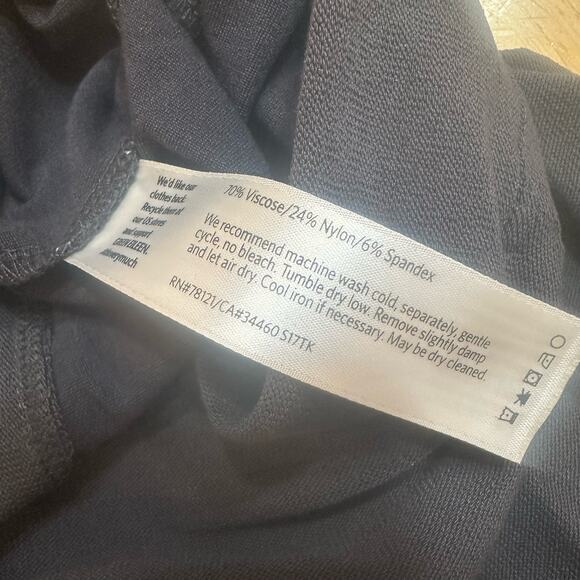 Eileen Fisher Pull On Pants sz M Gray Straight Leg Washable Stretch Crepe Pant - Picture 5 of 5